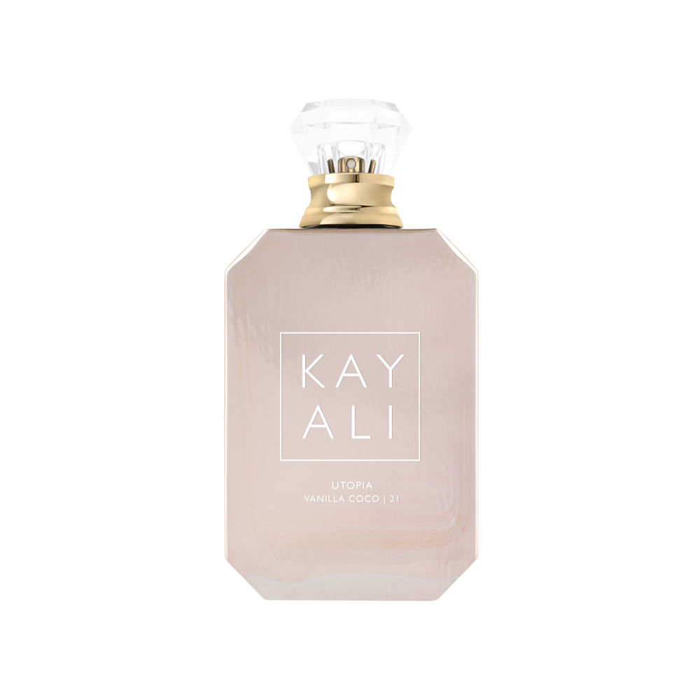 Perfume bottle with 'KAY ALI' branding on a white background