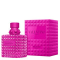 Pink Valentina perfume bottle and packaging on a white background