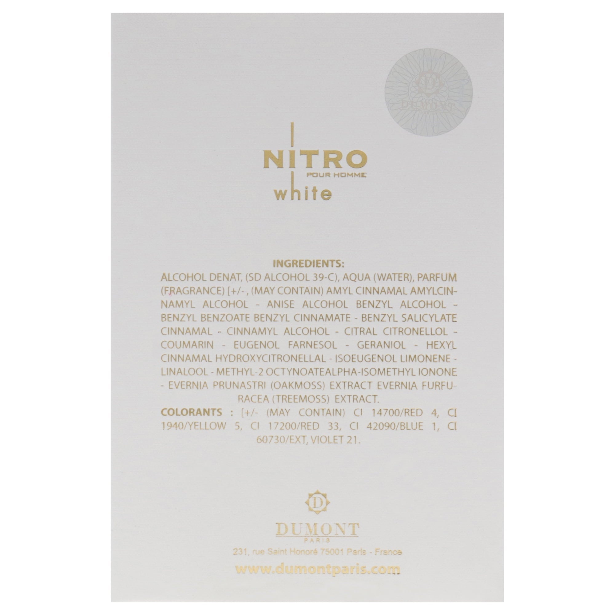 Dumont Paris Nitro White Pour Homme Eau de Parfum 3.4 oz product image 3
